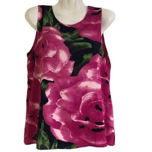 c & e floral sleeveless lined keyhole back closure round neckline Size M